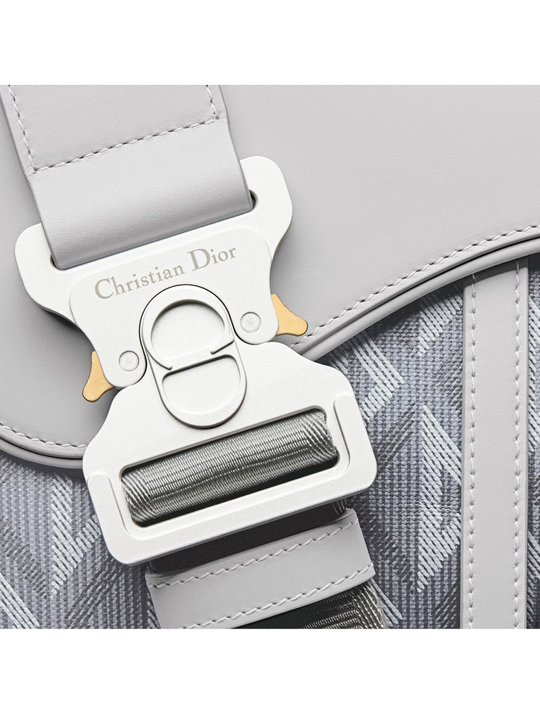Dior Saddle Bag in Gray CD Diamond Canvas and Smooth Calfskin image 1