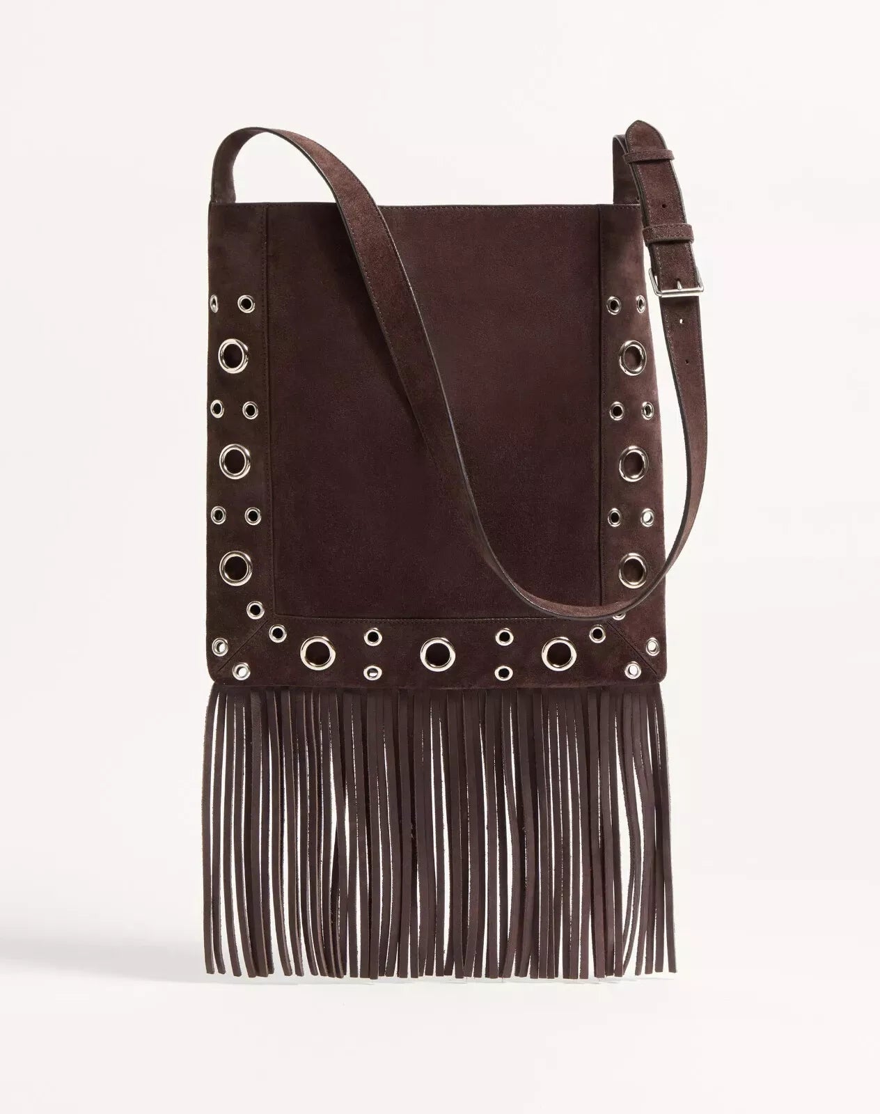 VALENTINO GARAVANI_ NELLCÔTE SUEDE SHOULDER BAG WITH FRINGES image 1