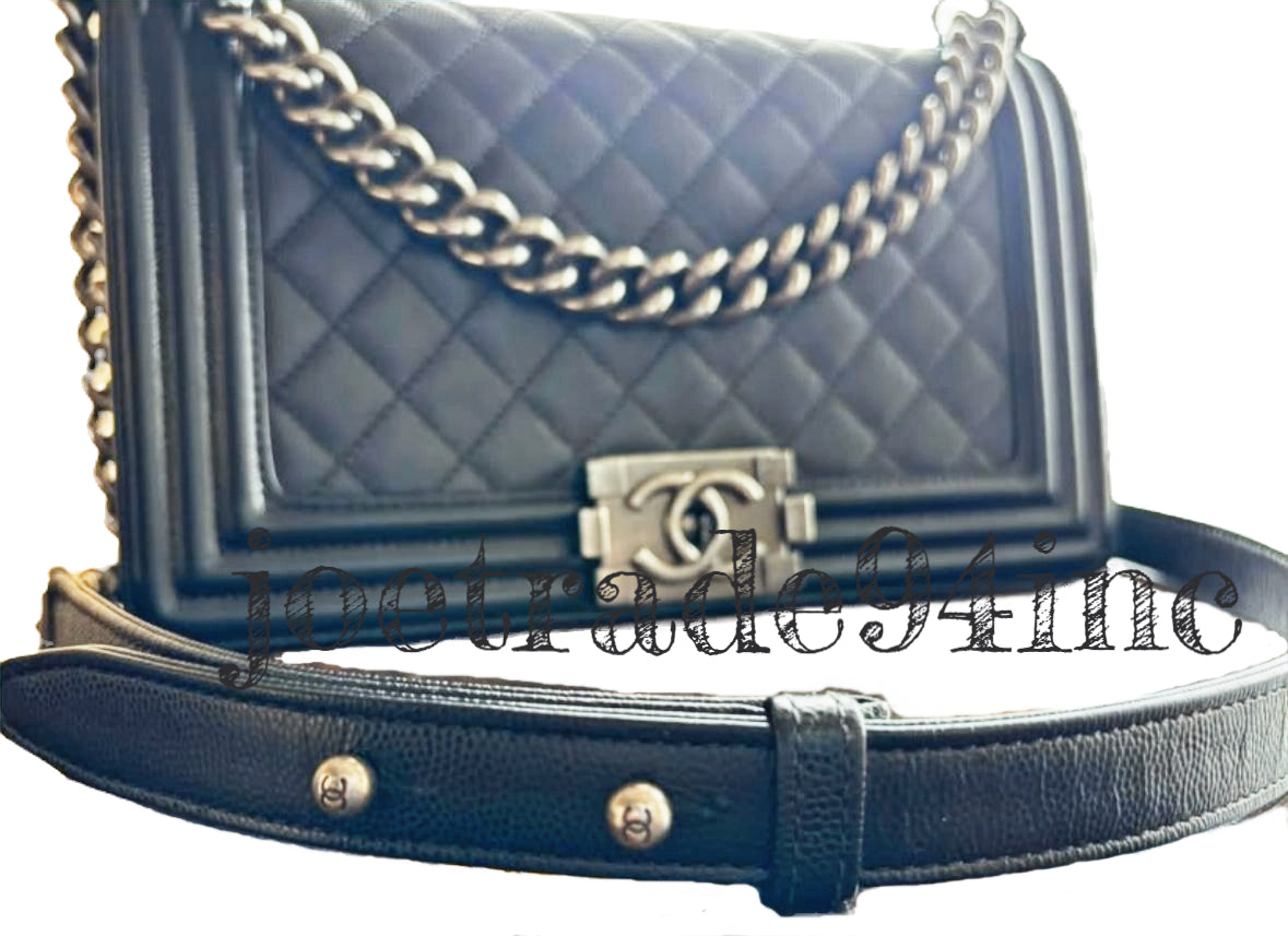 Chanel Quilted Caviar Medium BOY Flap Bag image 1