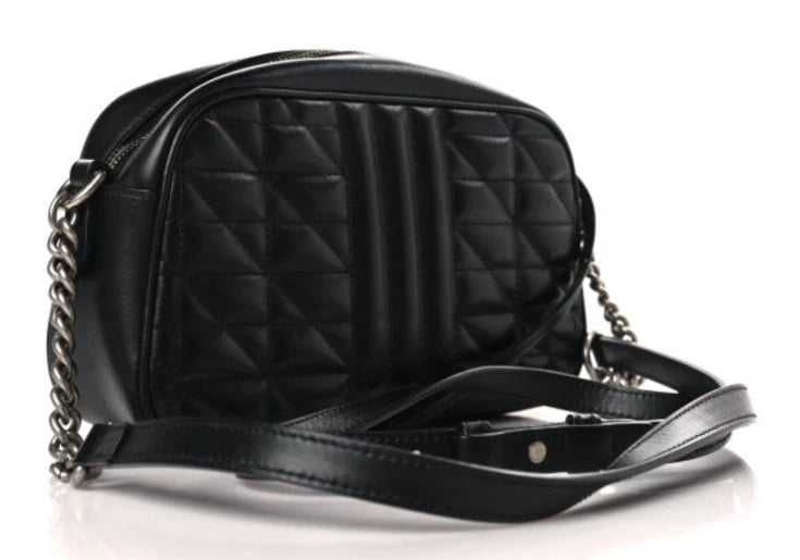 Gucci GG Marmont Chevron/Matelasse Shoulder Bag Small Black Leather image 1