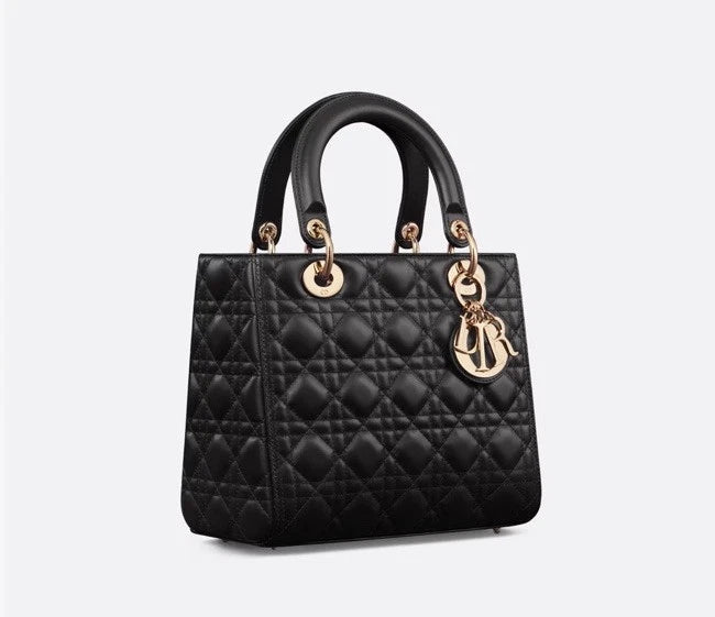 Medium Lady Dior Bag In Black Lambskin image 1