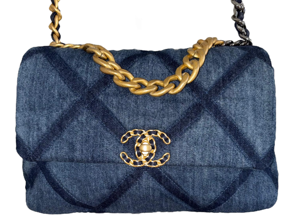 23C Denim Large Chanel 19 Flap image 3