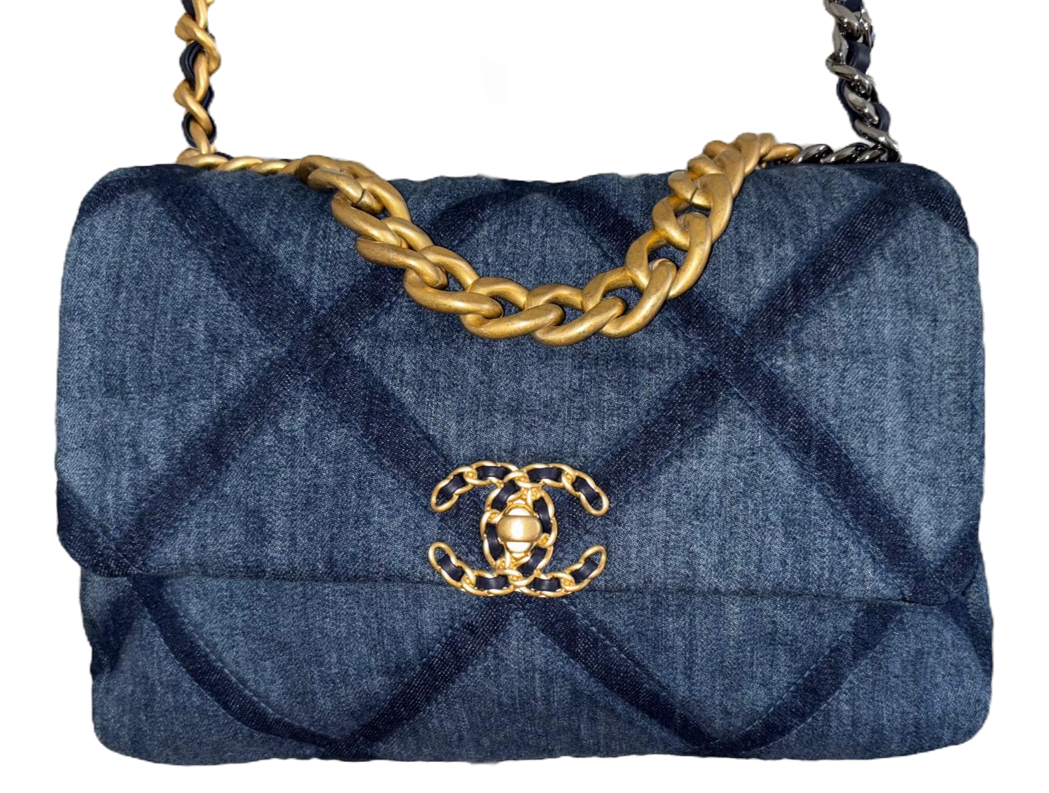 23C Denim Large Chanel 19 Flap image 3