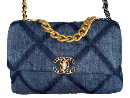 23C Denim Large Chanel 19 Flap image 3