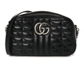Gucci GG Marmont Chevron/Matelasse Shoulder Bag Small Black Leather image 0