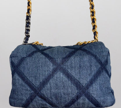 23C Denim Large Chanel 19 Flap image 6