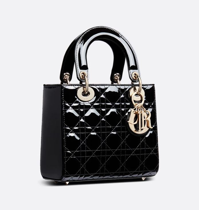 Small Lady Dior Bag Black Patent Cannage Calfskin image 0