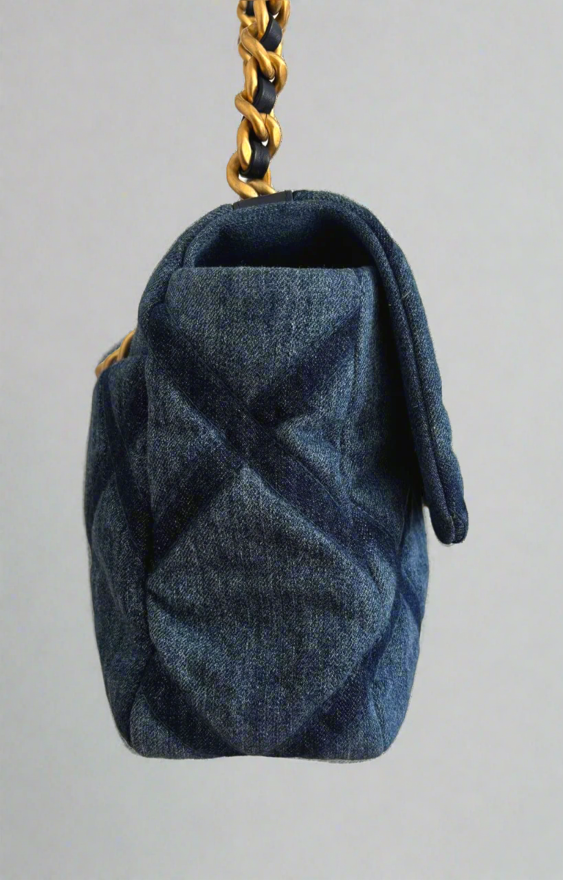 23C Denim Large Chanel 19 Flap image 8