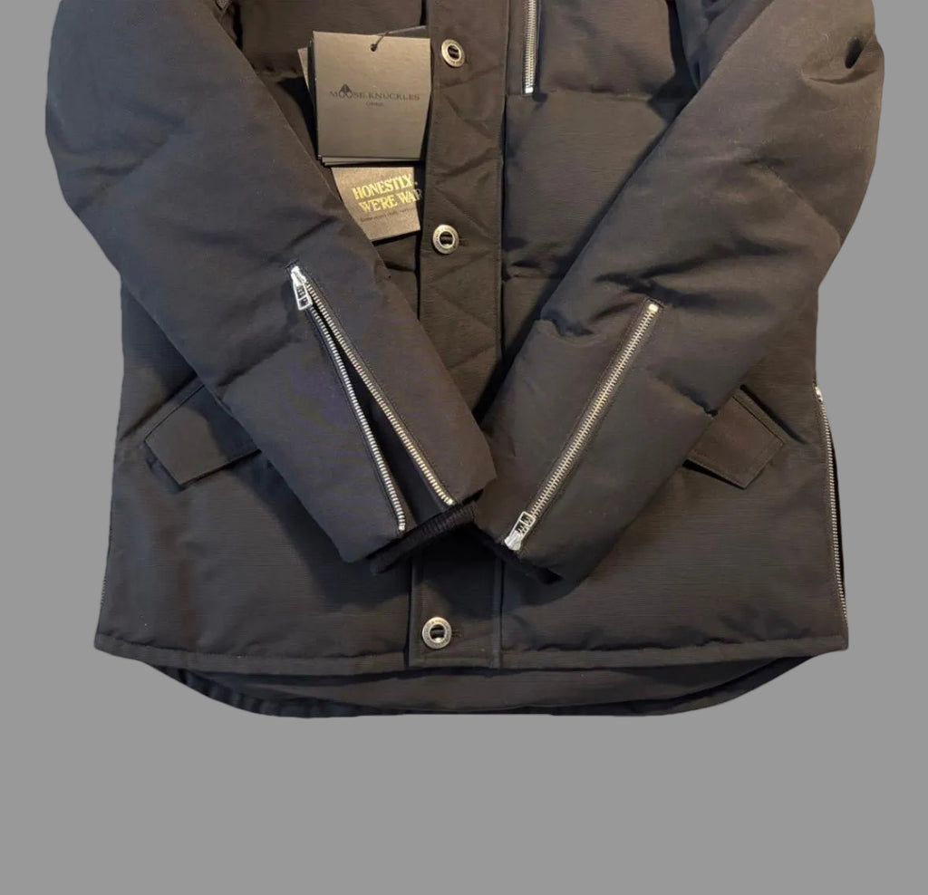 Moose Knuckles_ 3Q Down Jacket With Real Blue Fox Fur Black
