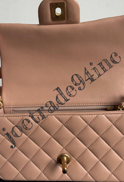 Chanel Lambskin Quilted Mini Top Handle Flap Bag In Beige image 7