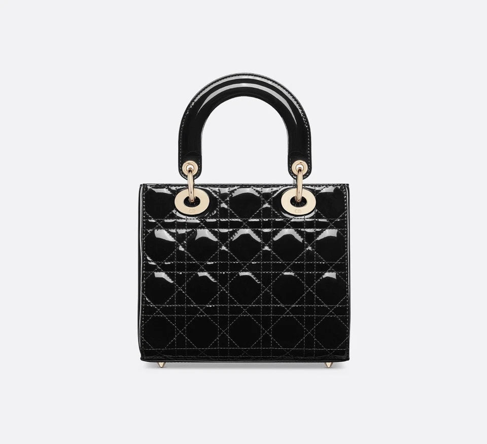 Small Lady Dior Bag Black Patent Cannage Calfskin image 2