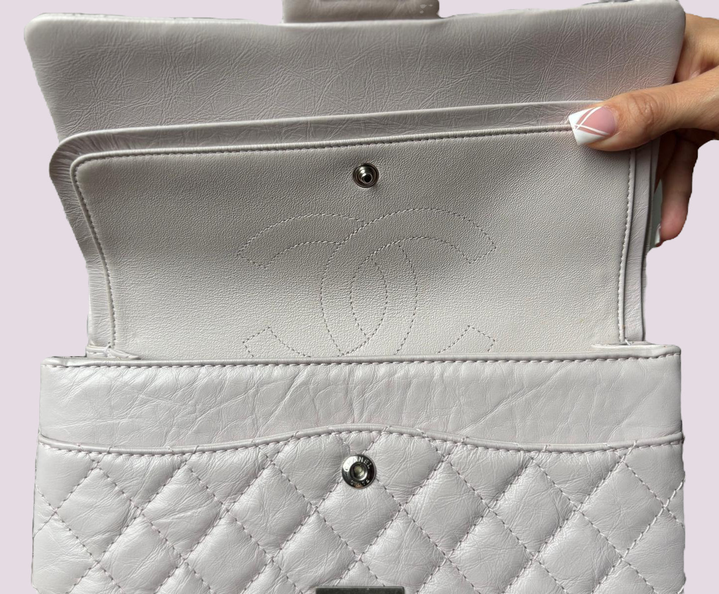 Chanel 2.55 Reissue Flap Bag Rare Lilac with Ruthenium Hardware image 4