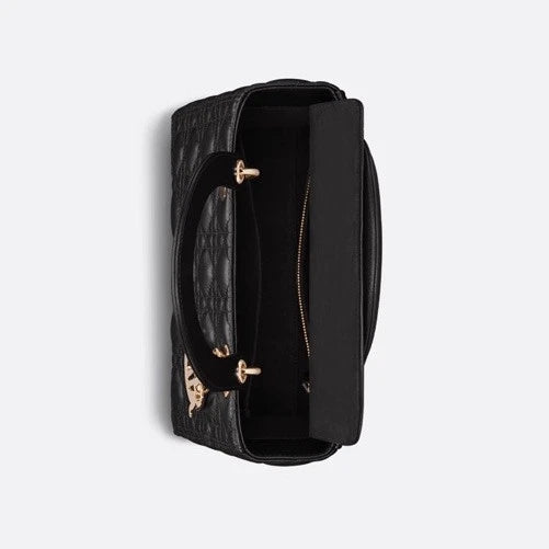 Medium Lady Dior Bag In Black Lambskin image 2