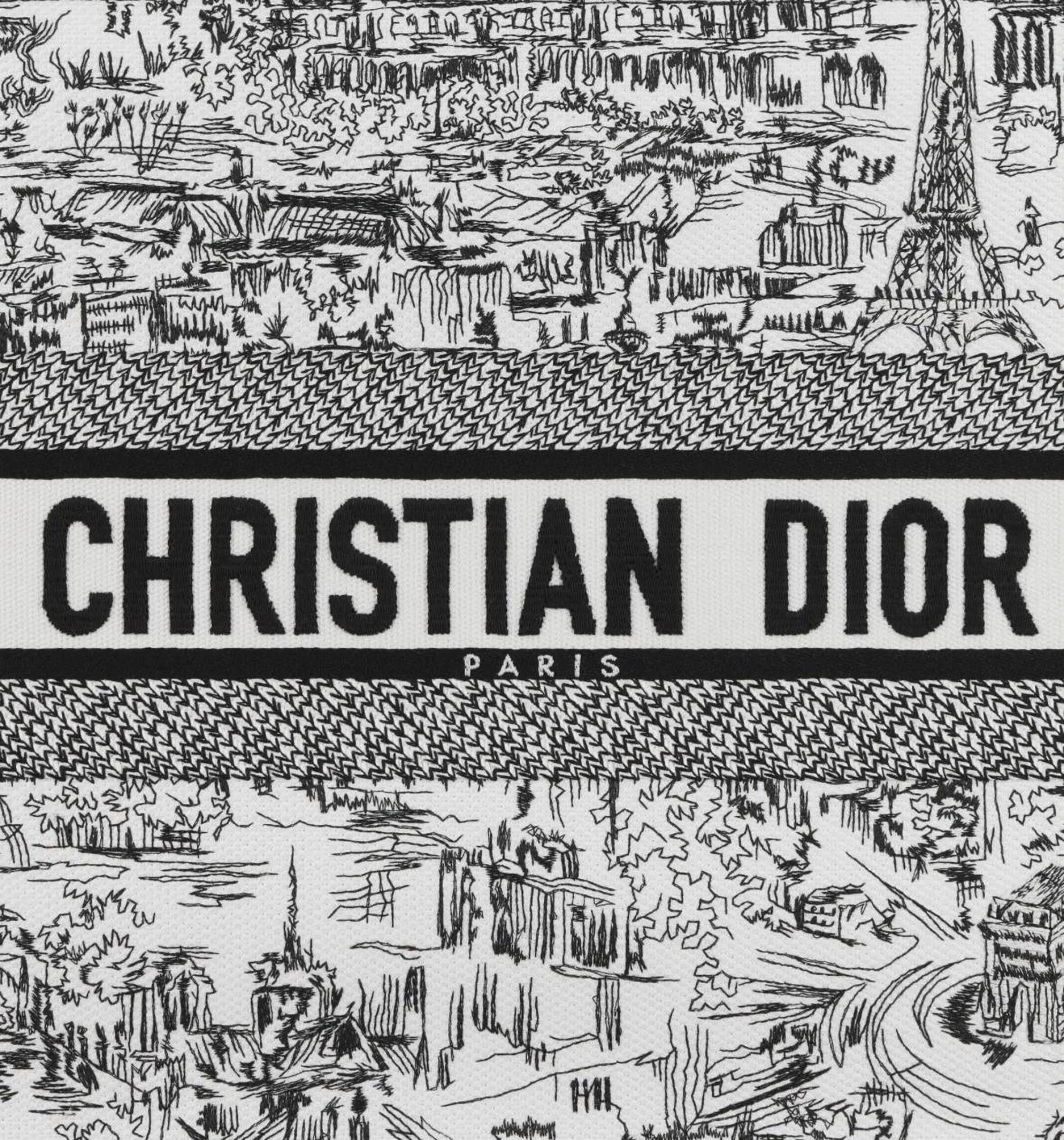 Dior Medium Black & White Plan de Paris Embroidery Book Tote bag image 3