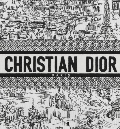 Dior Medium Black & White Plan de Paris Embroidery Book Tote bag image 3