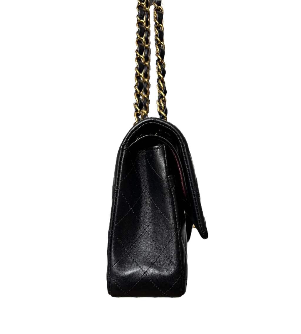 Chanel Classic Medium Double Flap Bag – Rectangular, Black Quilted Lambskin image 8