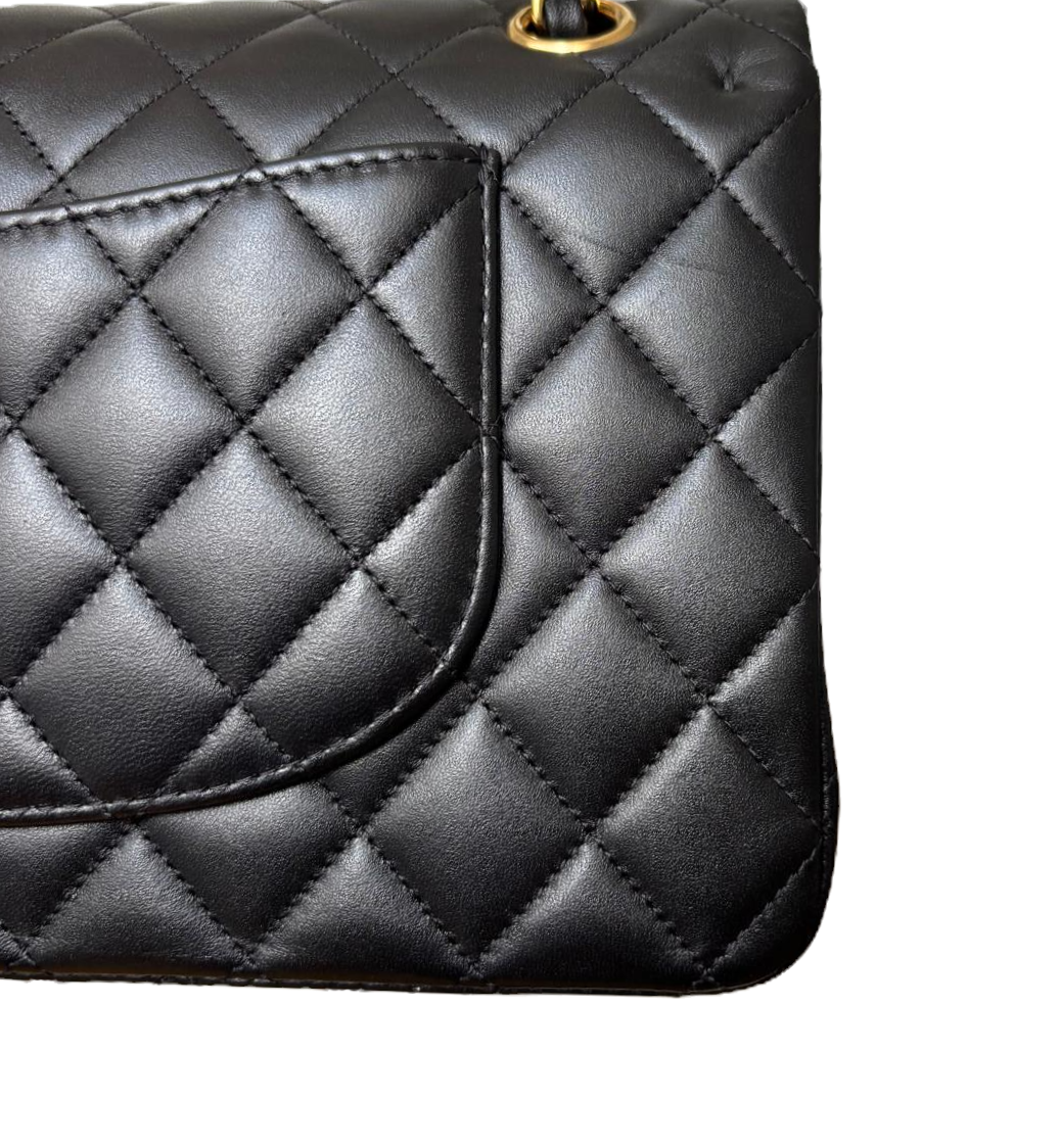 Chanel Classic Medium Double Flap Bag – Rectangular, Black Quilted Lambskin image 6