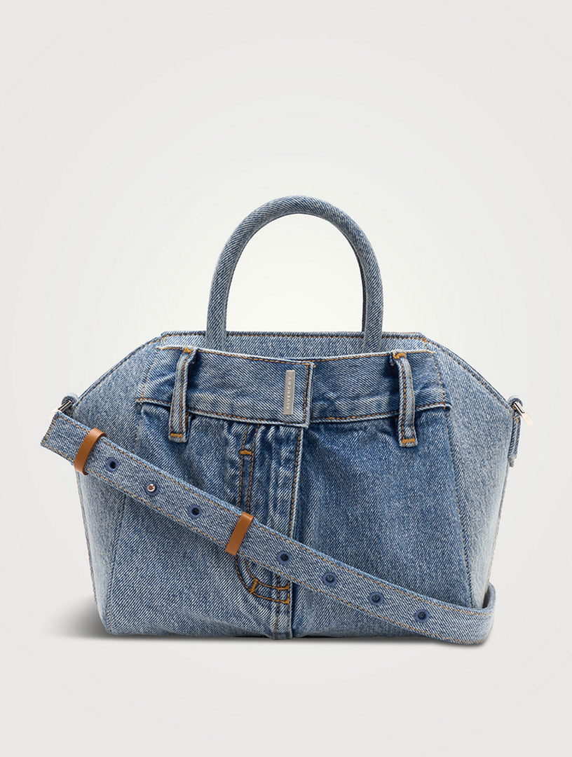 Givenchy Blue Mini Antigona Lock Denim Bag image 2