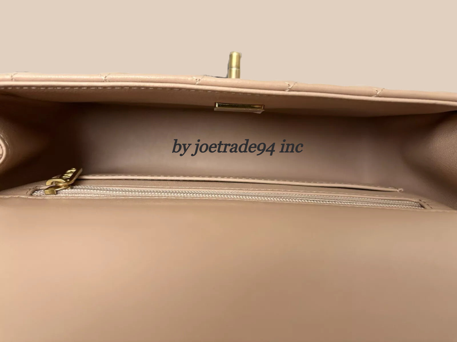 Chanel Lambskin Quilted Mini Top Handle Flap Bag In Beige image 9