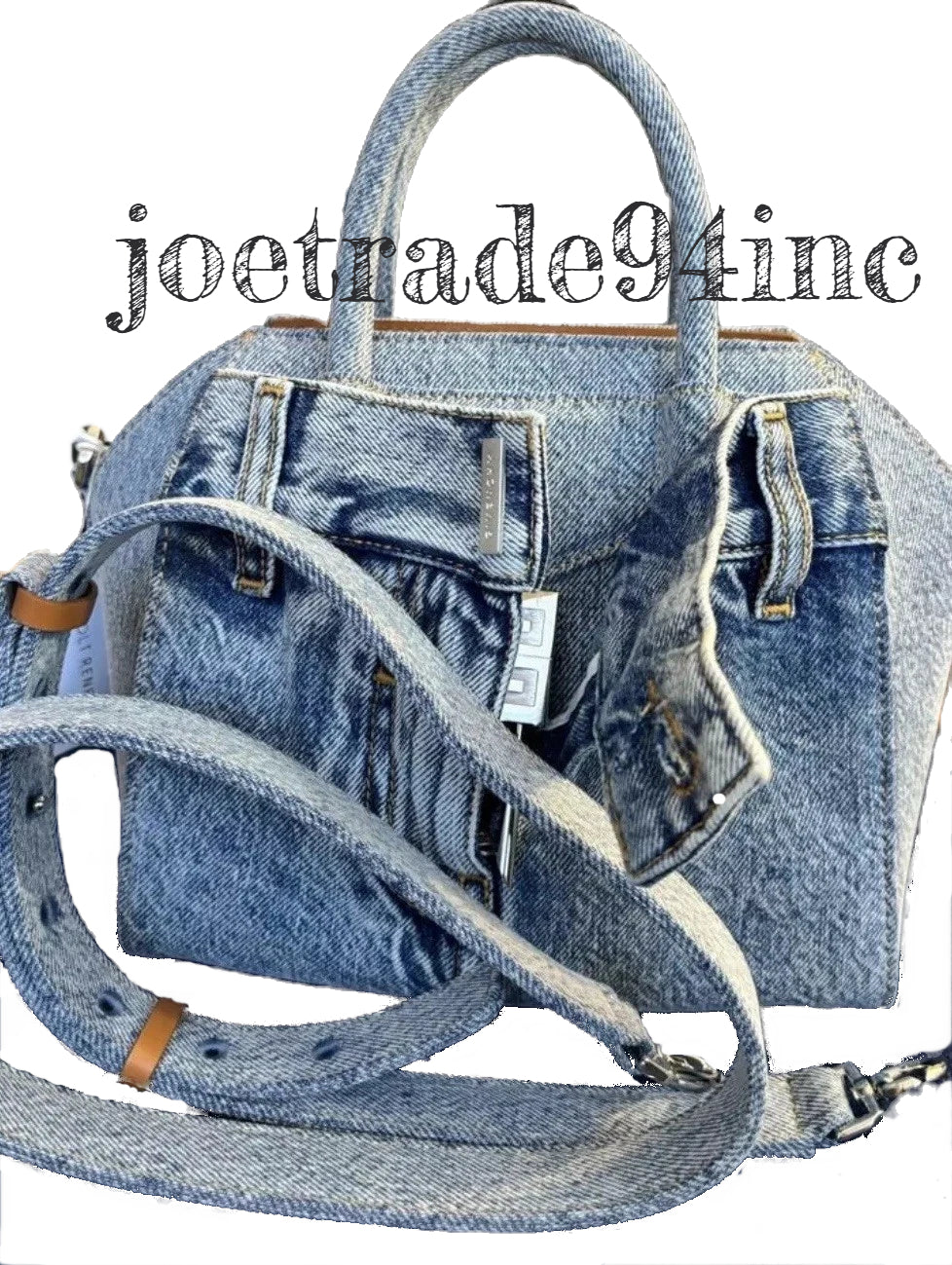 Givenchy Blue Mini Antigona Lock Denim Bag image 3