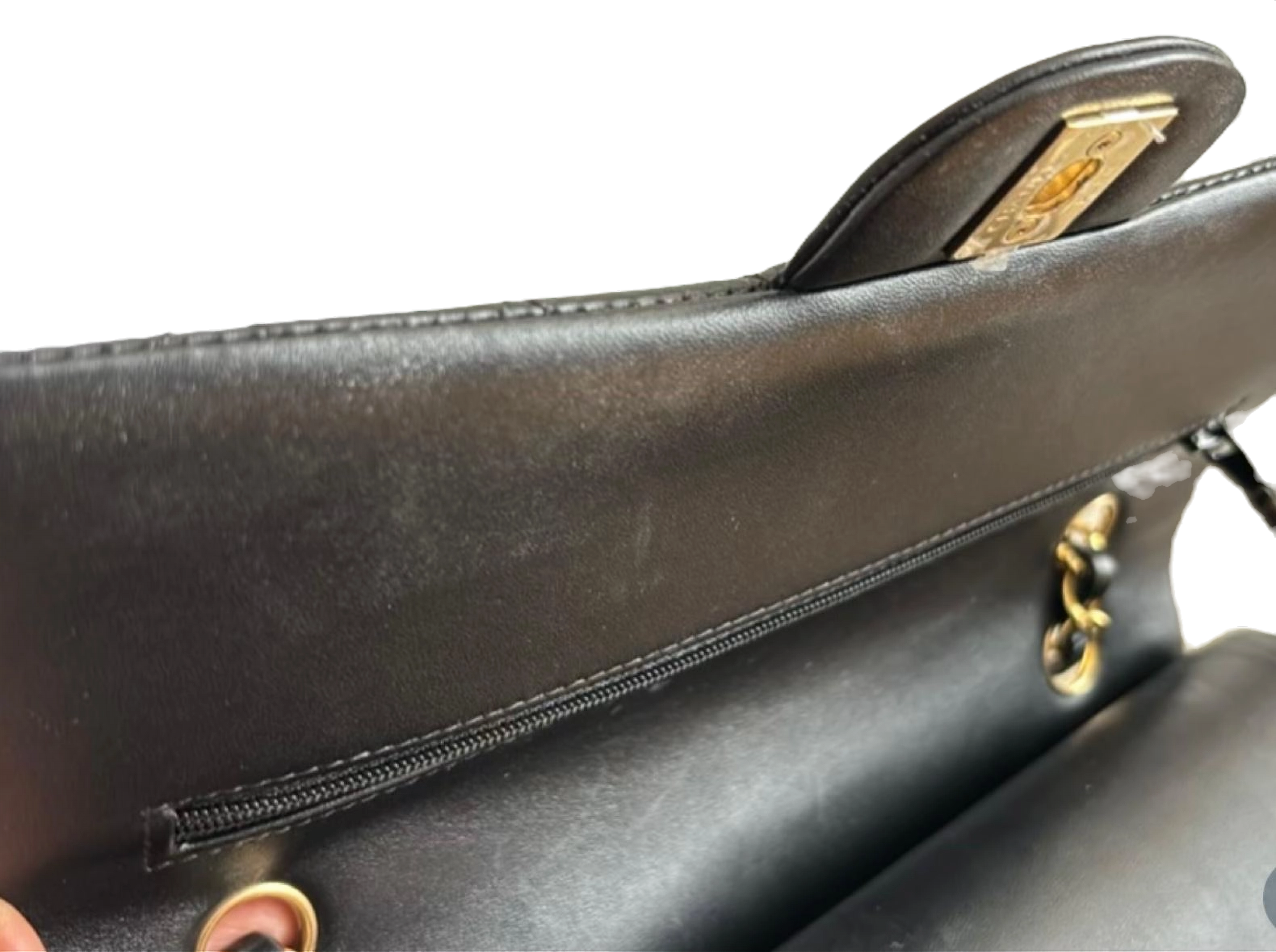 Chanel Classic Medium Double Flap Bag – Rectangular, Black Quilted Lambskin image 11