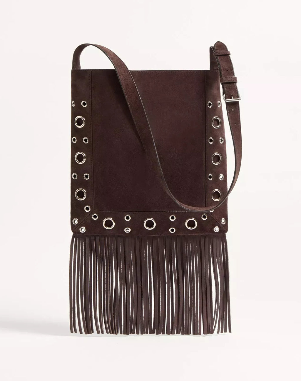 VALENTINO GARAVANI_  NELLCÔTE SUEDE SHOULDER BAG WITH FRINGES image 1