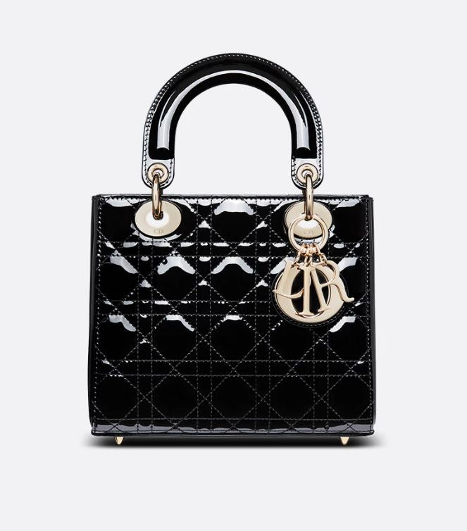 Small Lady Dior Bag Black Patent Cannage Calfskin image 1