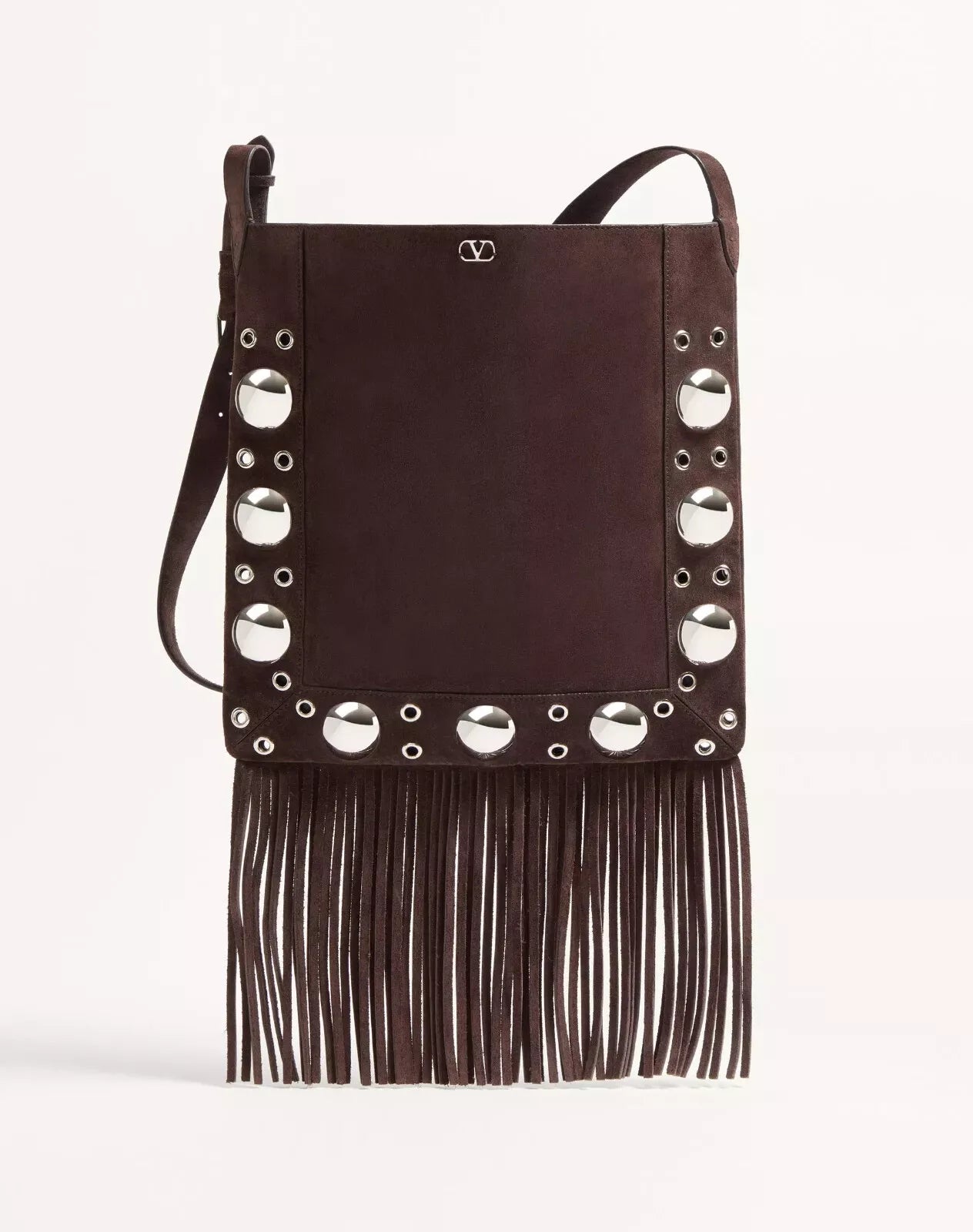 VALENTINO GARAVANI_  NELLCÔTE SUEDE SHOULDER BAG WITH FRINGES image 0