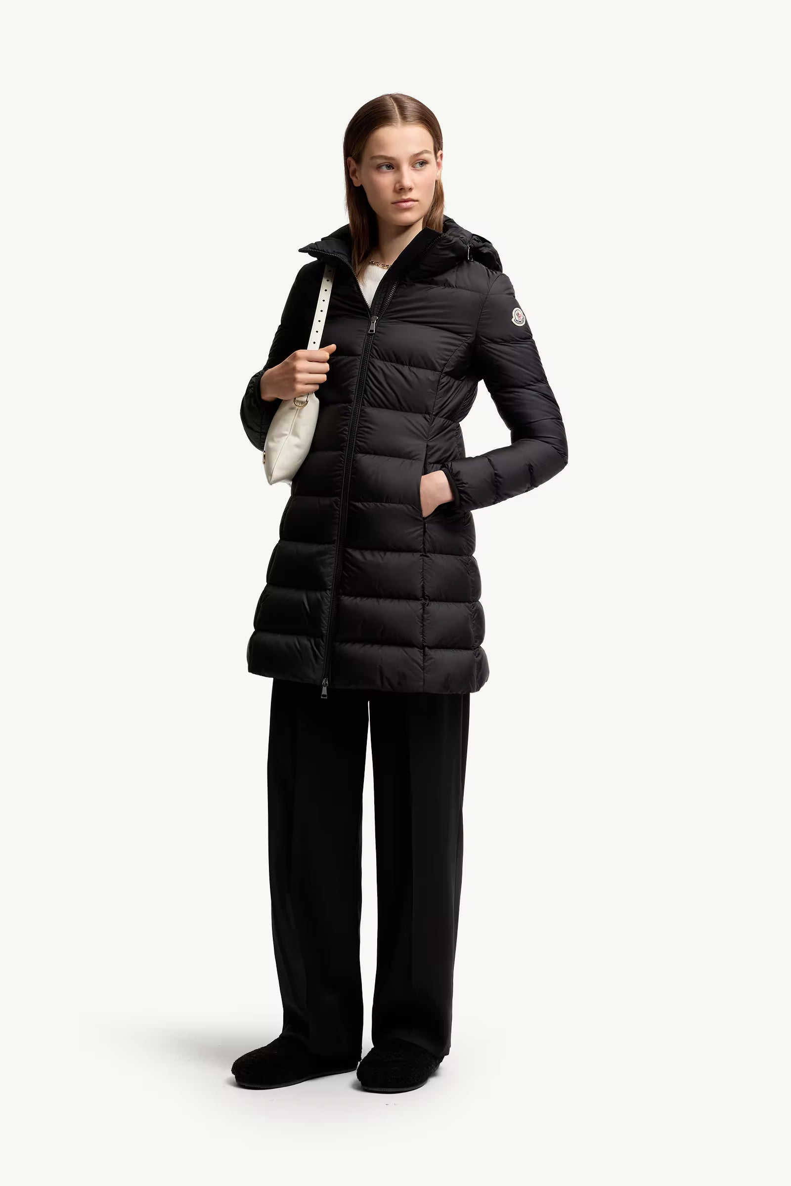 Moncler Gie Hooded Long Down Jacket W